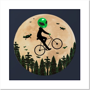 Funny alien rider Posters and Art